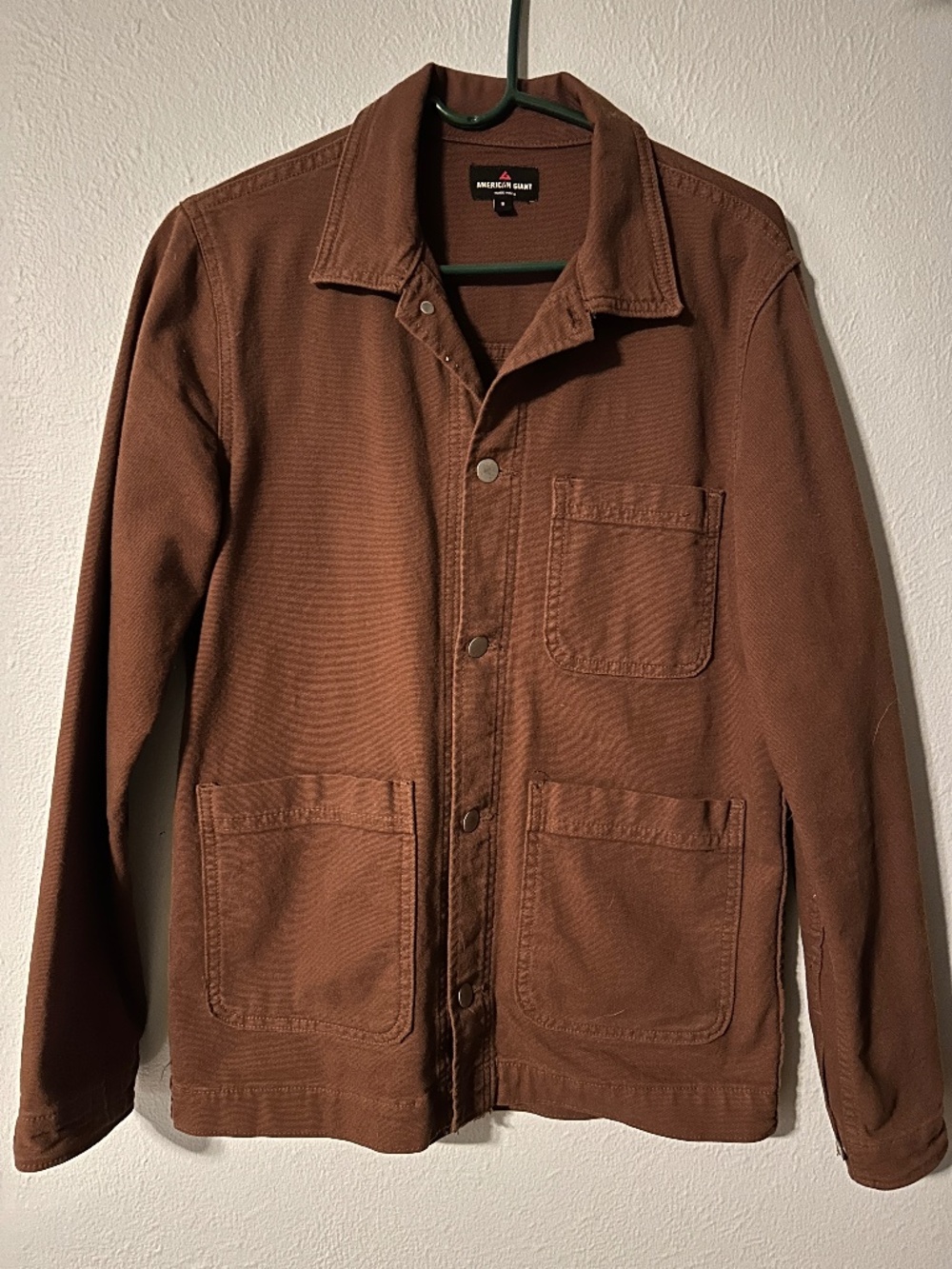 American giant roughneck chore coat small Mahogany New without tags